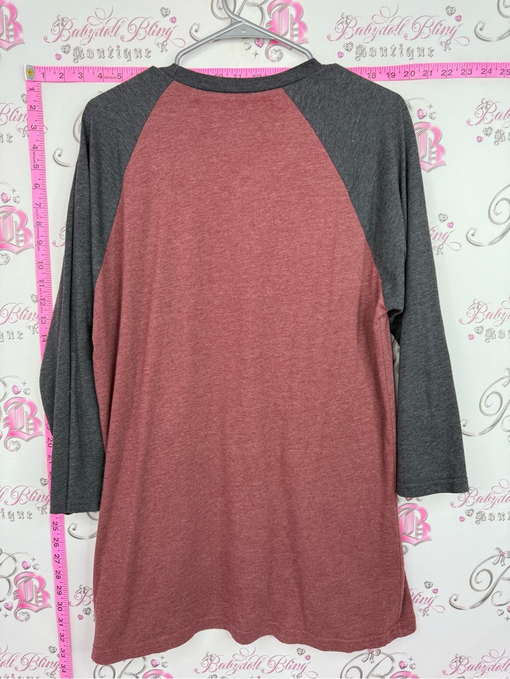 Volcom Long Sleeve Raglan Shirt - Maroon and Dark Gray - Picture 2 of 12